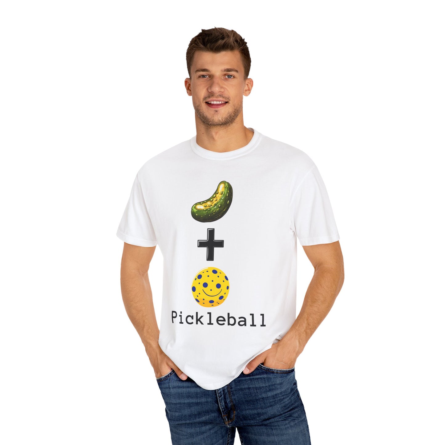 Pickleball T-Shirt - Unisex Garment-Dyed Tee with Pickle & Ball