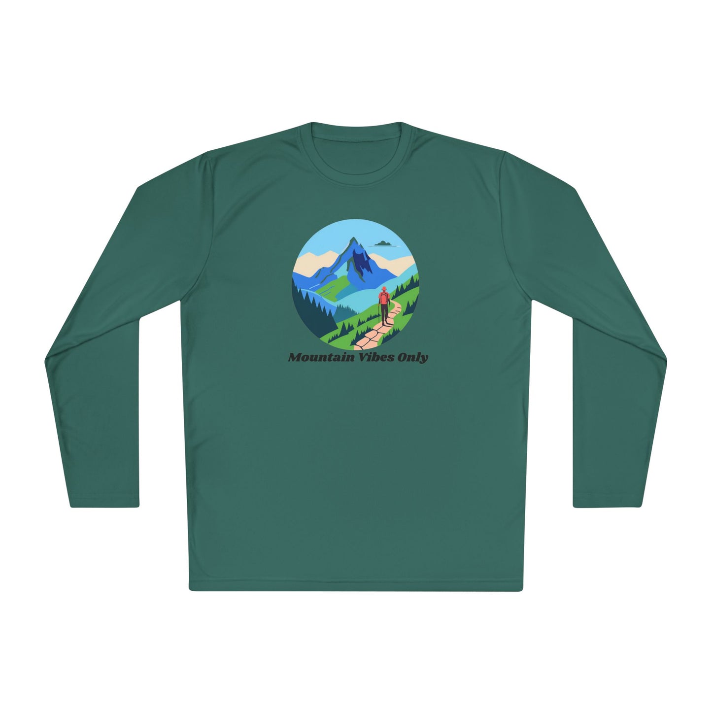 Mountain Vibes Only Long Sleeve Tee, Unisex Lightweight Tee for Outdoor Lovers, Perfect for Hiking, Camping, Gifts for Nature Enthusiasts