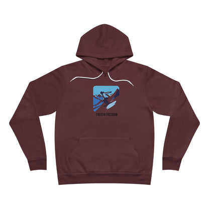 Frozen Freedom Hoodie, Cozy Pullover for Outdoorsy Adventurers, Unique Gift for Snowboarders, Winter Fashion, Warm Comfort Wear