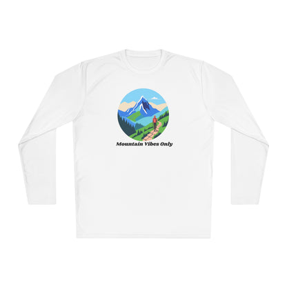 Mountain Vibes Only Long Sleeve Tee, Unisex Lightweight Tee for Outdoor Lovers, Perfect for Hiking, Camping, Gifts for Nature Enthusiasts