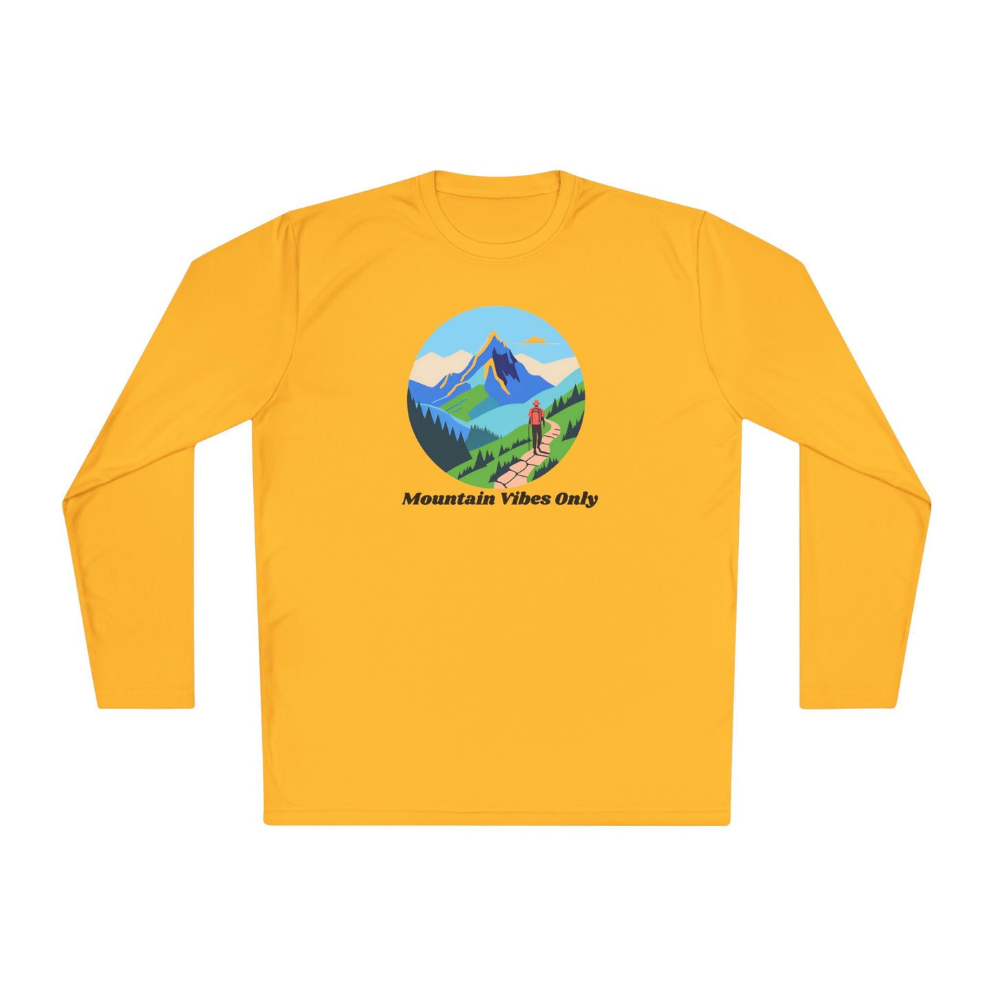 Mountain Vibes Only Long Sleeve Tee, Unisex Lightweight Tee for Outdoor Lovers, Perfect for Hiking, Camping, Gifts for Nature Enthusiasts