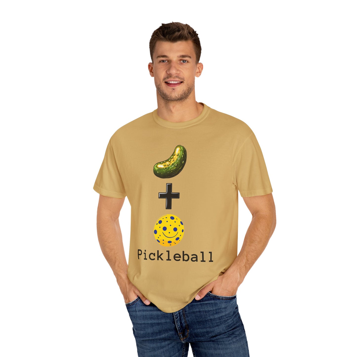 Pickleball T-Shirt - Unisex Garment-Dyed Tee with Pickle & Ball